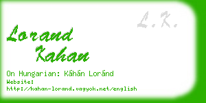 lorand kahan business card